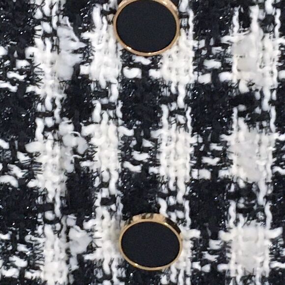 NWT J.O.A. Tweed Fringe Houndstooth Print Sleeveless Sheath Dress Split Hem XS - Picture 12 of 15